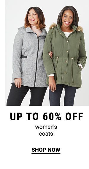 Up to 60% off women's coats. Shop Now.