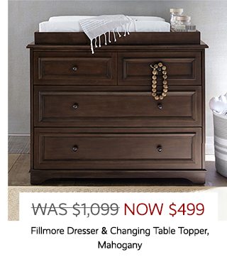 FILLMORE DRESSER & CHANGING TABLE TOPPER, MAHOGANY