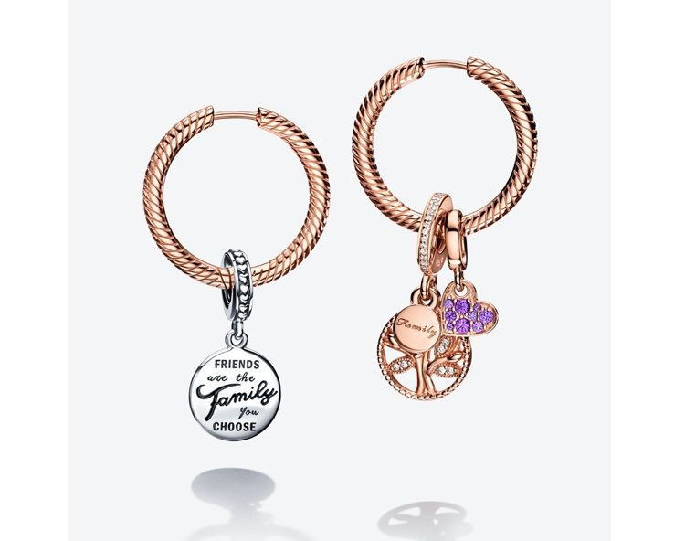 Hoops styled with charms 