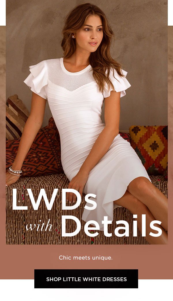 LWDs with Details Chic meets unique. SHOP LITTLE WHITE DRESSES >