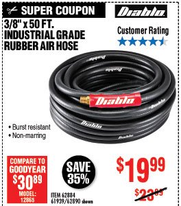 3/8 in. x 50 ft. Premium Rubber Air Hose