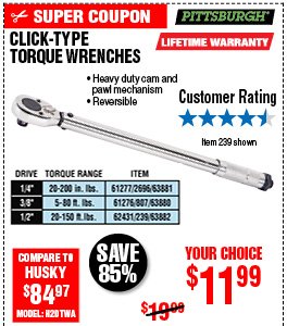  1/2 in. Drive Click Type Torque Wrench