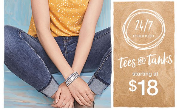 24/7 maurices. Tees and tanks starting at $18