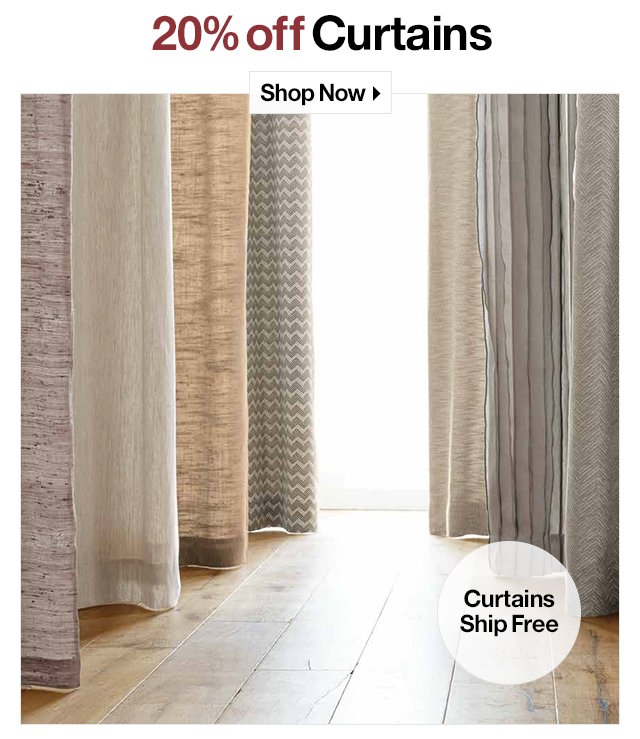 20% off Curtains Shop Now