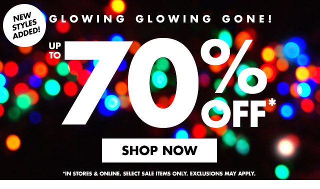 Up to 70% off* | Shop Now