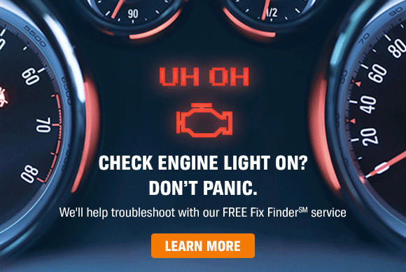 Check Engine Light On? Do not Panic. We will help troubleshoot with our FREE Fix Finder service - Learn More