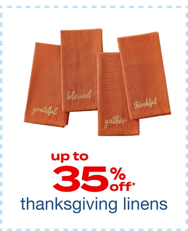 Up to 35% Off Thanksgiving Linens