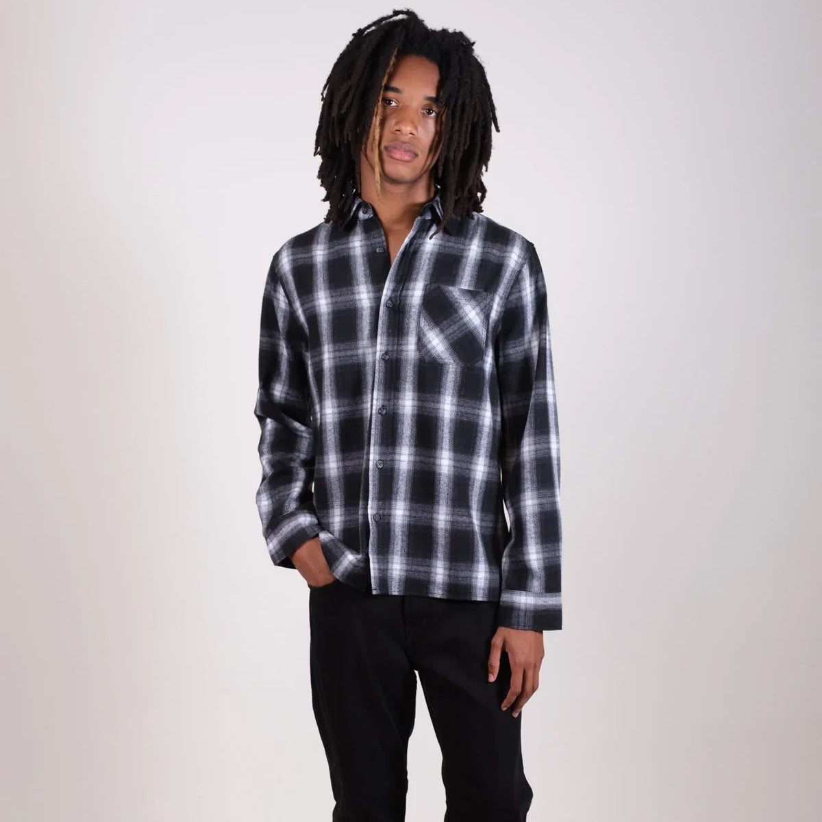 Image of Shadow Plaid Flannel Shirt