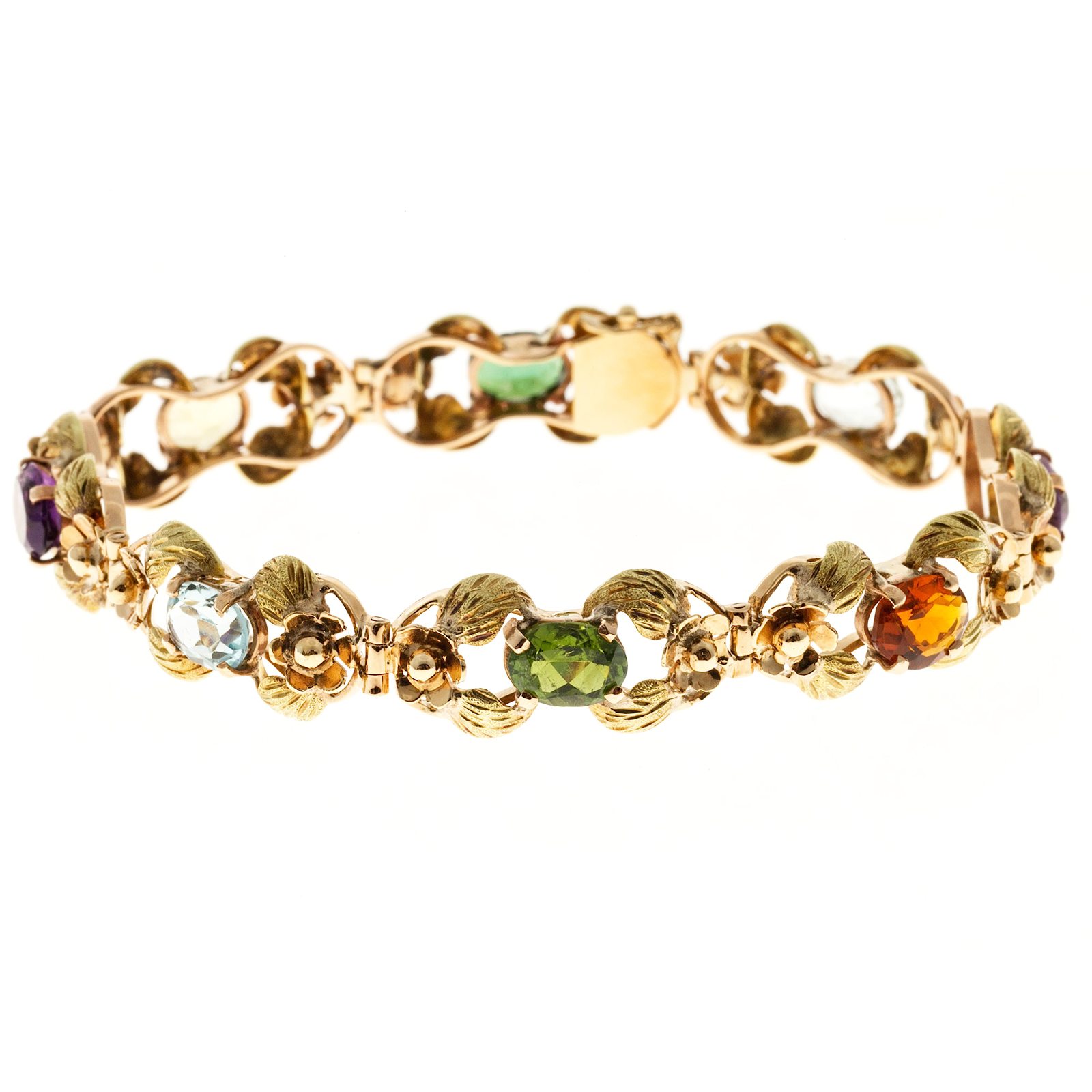 Image of 14K Rose and Green Gold with Multi Stone Bracelet