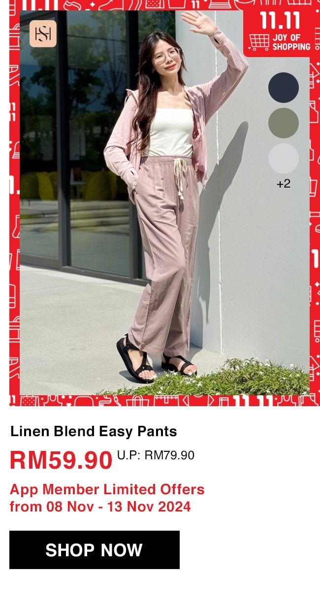 Linen Blend Easy Pants