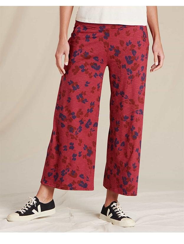 Chaka Wide Leg Pant in Prickly Pear Large Scale Floral Print