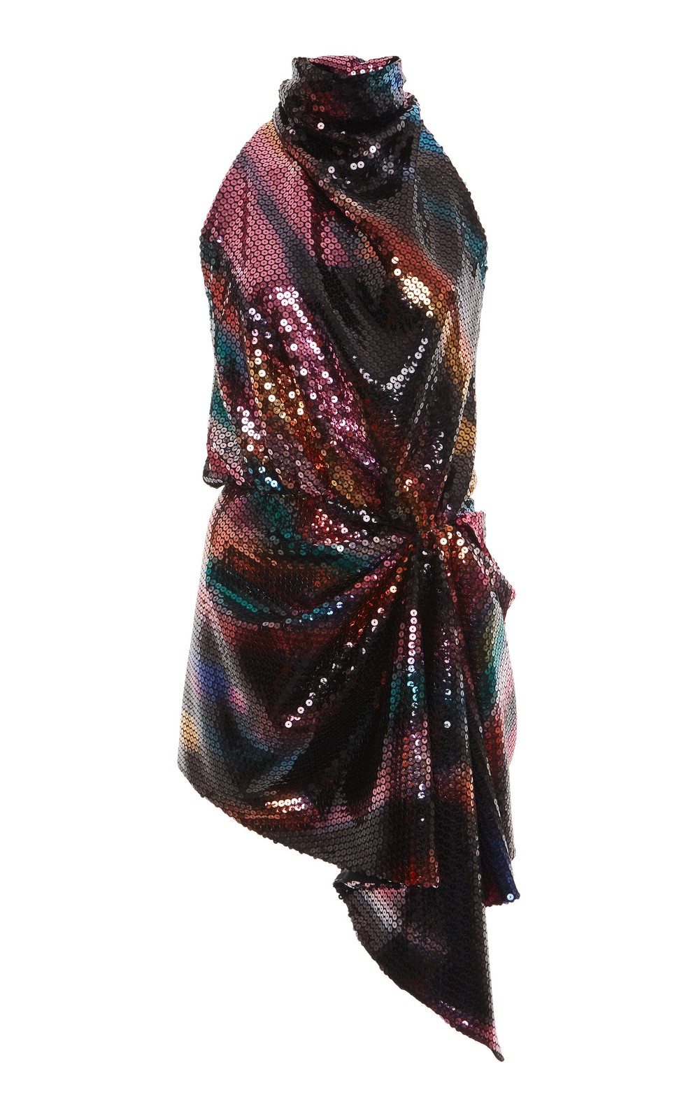 DRAPED SEQUINED DRESS