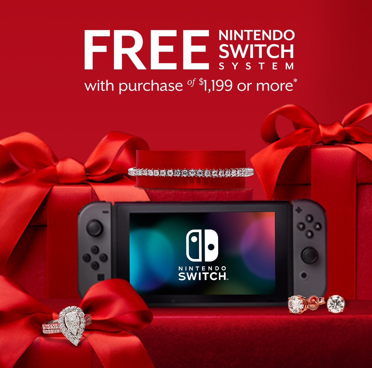 Through December 24th, you can take home a FREE Nintendo Switch system with your purchase of $1,199 or more. Online & In-Store. Use Code: NINTENDO
