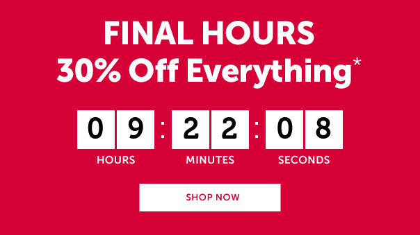 Final Hours - 30% off Everything*