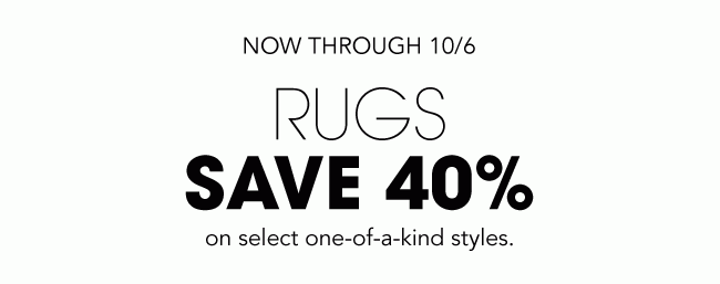 RUGS SAVE 40%