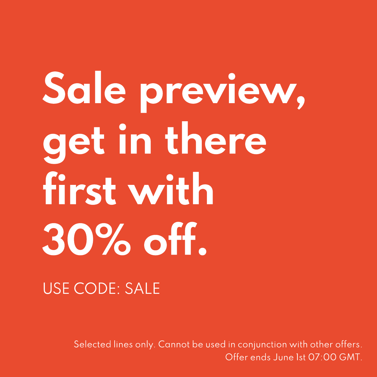 SALE PREVIEW | 30% OFF