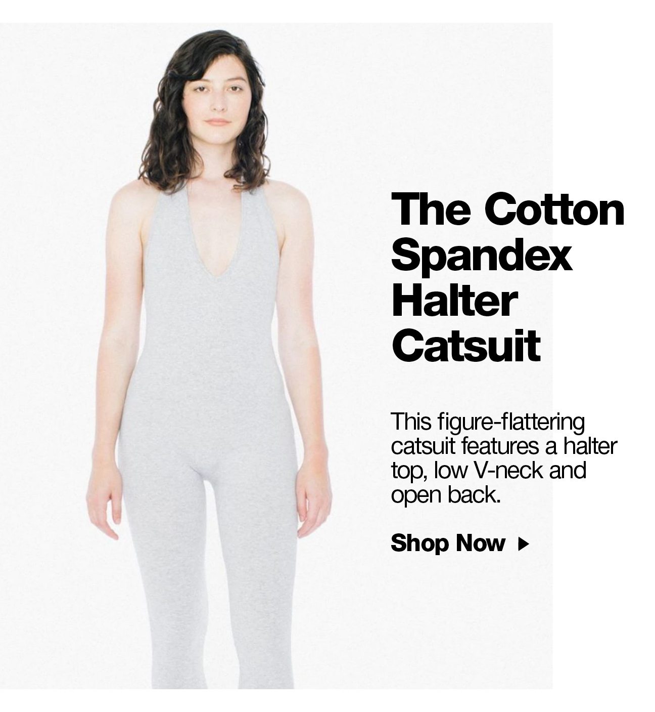 Cotton Spandex Halter Catsuit