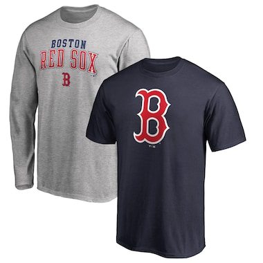 Boston Red Sox Fanatics Branded Team Logo T-Shirt Combo Set - Navy/Heathered Gray