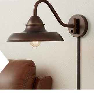 Bowdon Bronze 10"H Indoor Plug-In Sconce with Edison Bulb