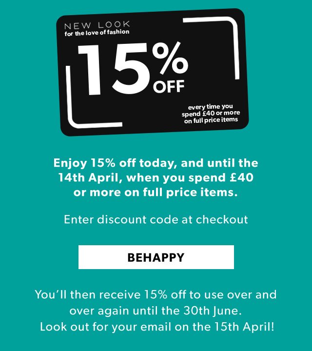 new look 15 off code