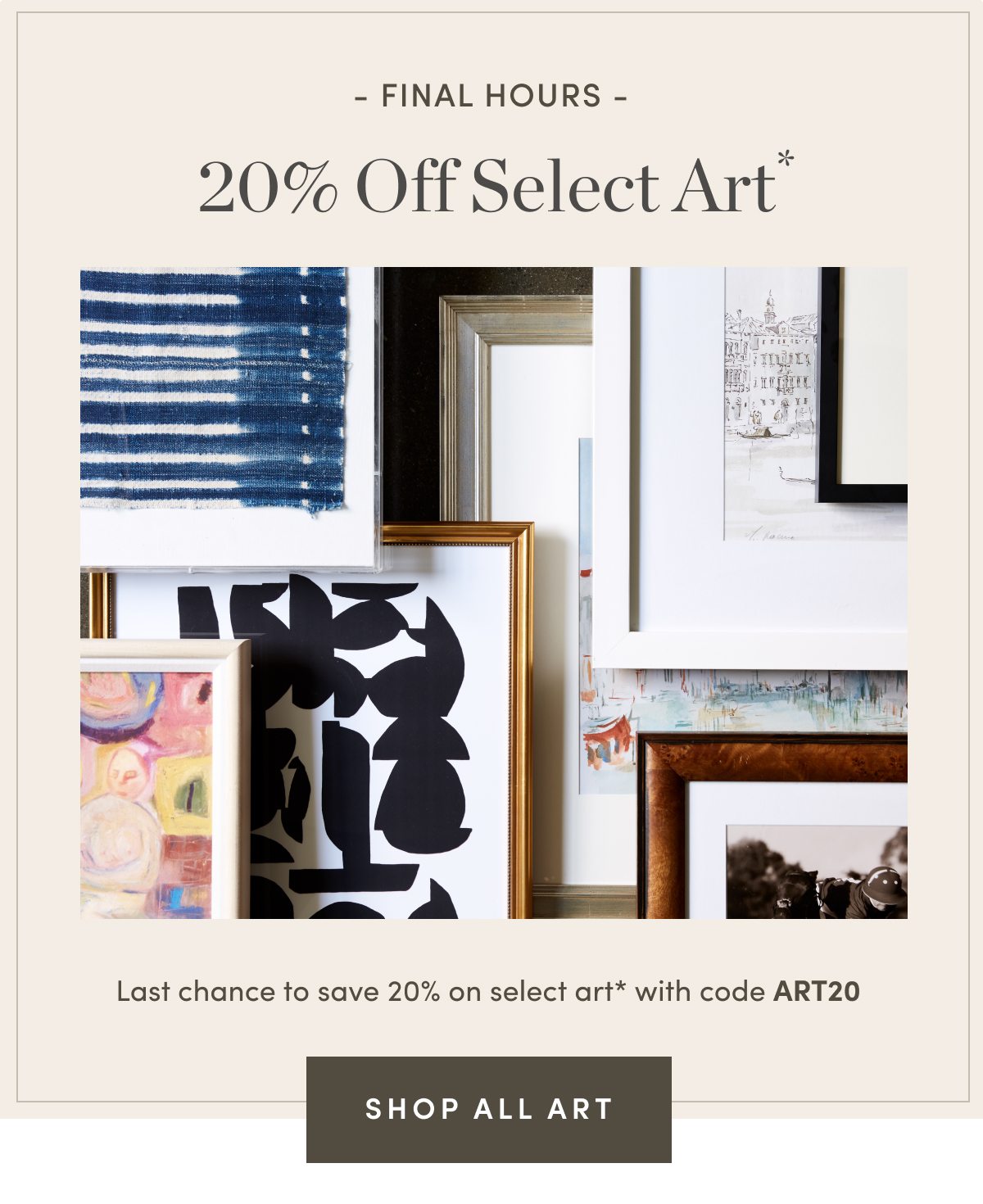 20 Percent Off Select Art