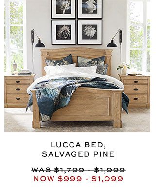 LUCCA BED, SALVAGED PINE