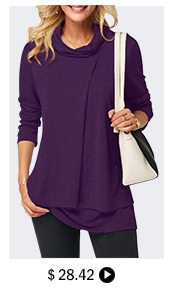 Long Sleeve Cowl Neck Layered T Shirt