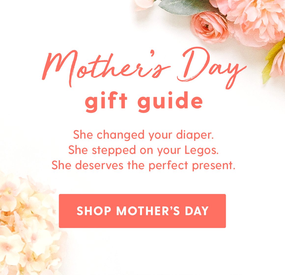 Mother's Day gift guide. She deserves the perfect present. Shop Mother's Day.