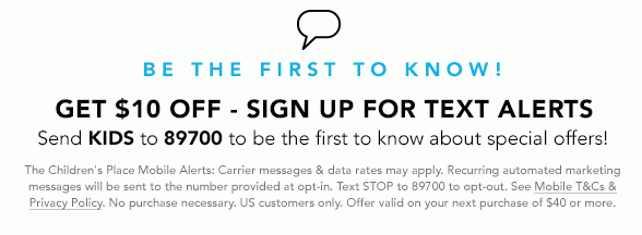 Get $10 Off - Sign Up For Text Alerts