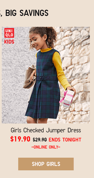 GIRLS CHECKED JUMPER DRESS $19.90 - SHOP GIRLS