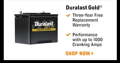 Duralast Gold - Three-Year Free Replacement Warranty - Performance with up to 1000 Cranking Amps - Shop Now