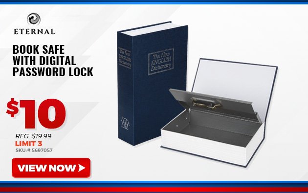 Eternal Book Safe with Digital Password Lock