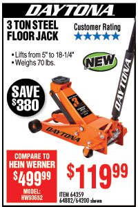 3 ton Steel Heavy Duty Floor Jack with Rapid Pump