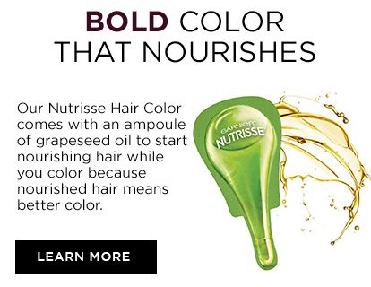 BOLD COLOR THAT NOURISHES - Our Nutrisse Hair Color comes with an ampoule of grapeseed oil to start nourishing hair while you color because nourished hair means better color. - LEARN MORE