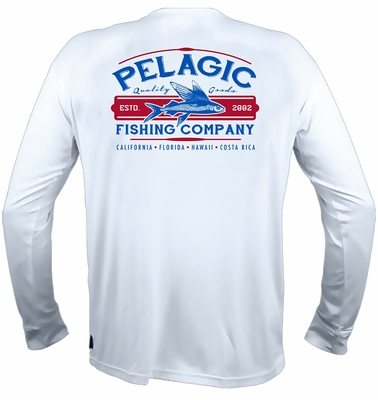 Pelagic Aquatek Fishing Co. Long Sleeve Shirt - White