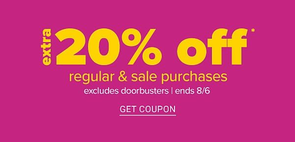 Extra 20% off Regular & Sale Purchases excludes Doorbusters - Get Coupon