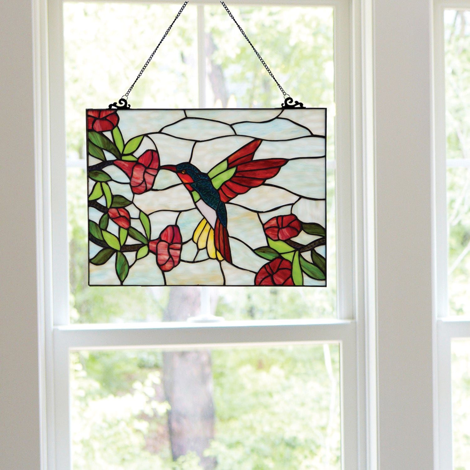 Hummingbird Stained Glass Panel