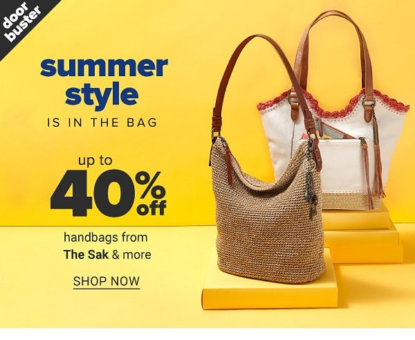 Doorbuster - Summer Style is in the bag - Up to 40% off handbags from The Sak & more. Shop Now.