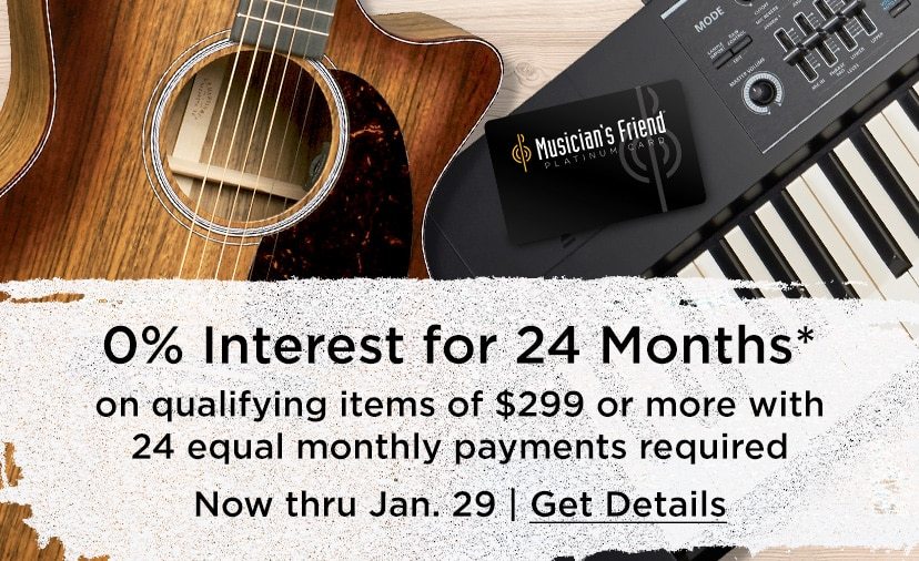 0% interest for 24 months on select items of $299 or more with 24 equal monthly payments required. Now through Jan. 29.