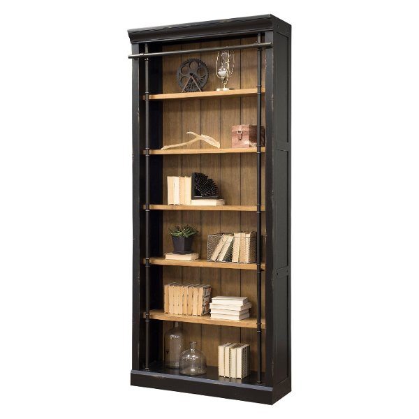 Toulouse Two-tone Black and Honey Bookcase