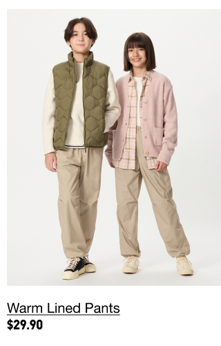 PDP10 - KIDS WARM LINED PANTS