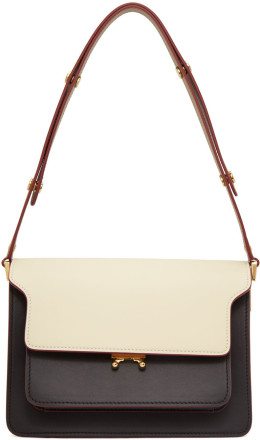 Marni - White And Brown Medium Trunk Bag