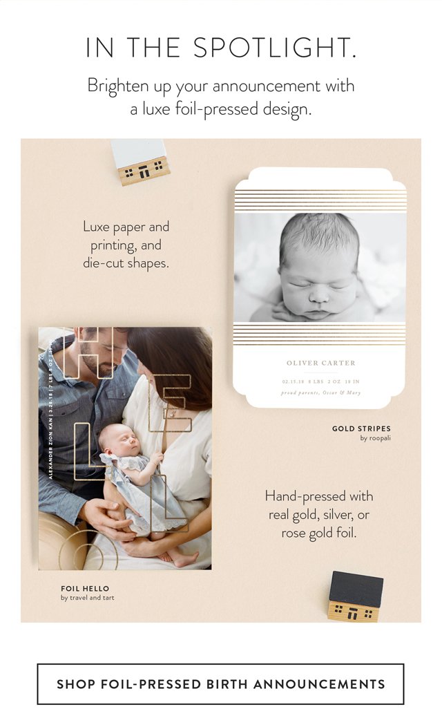 Shop Foil-Pressed Birth Announcements