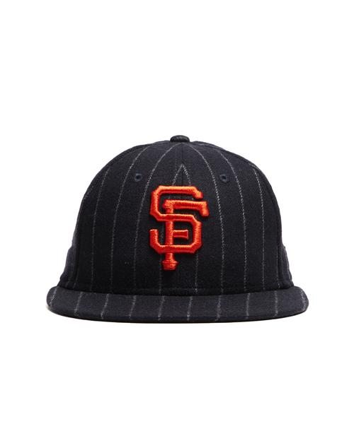 EXCLUSIVE NEW ERA SF GIANTS HAT IN ABRAHAM MOON NAVY WOOL CHALKSTRIPE