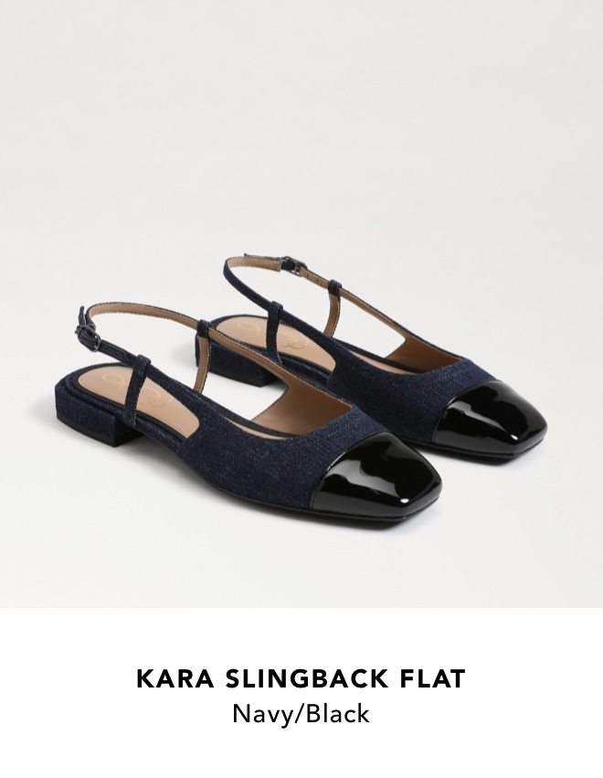 Kara Slingback Flat (Navy/Black)