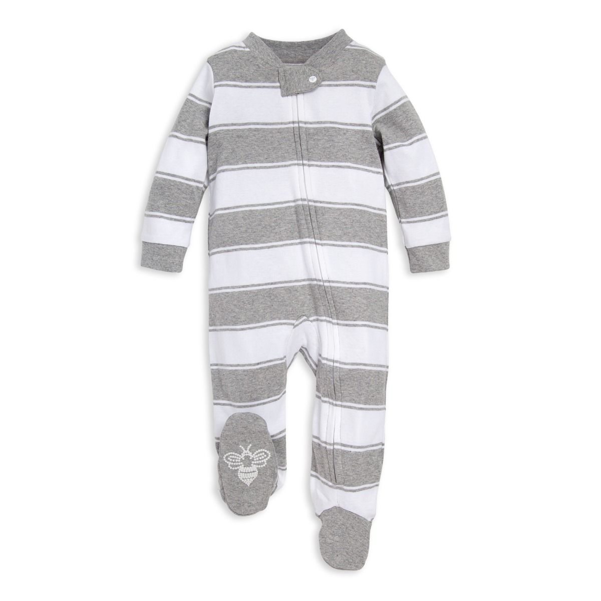 Rugby Stripe Organic Baby Grey Sleep & Play Pajamas