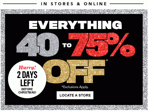 Everything 40-75% Off