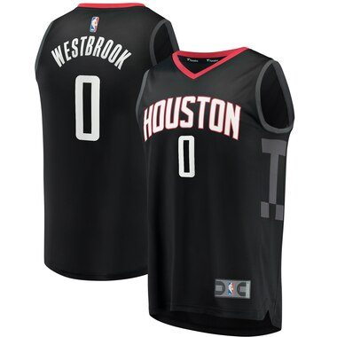 Fanatics Branded Russell Westbrook Houston Rockets Black Fast Break Replica Jersey - Statement Edition