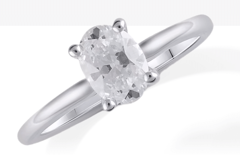 Lab-Created Diamonds by KAY Oval-Cut Solitaire Engagement Ring 3/4 ct tw 14K White Gold