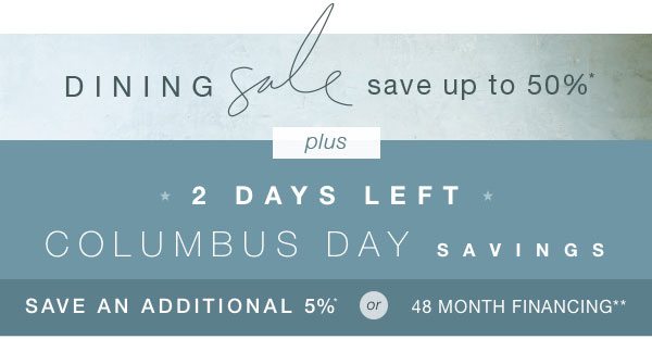 Columbus Day Savings!